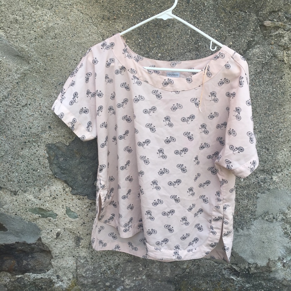 Millennial pink silky bicycle top